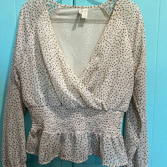 Japna Tops - EUC WOMENS Japna blouse top sz large polka dot